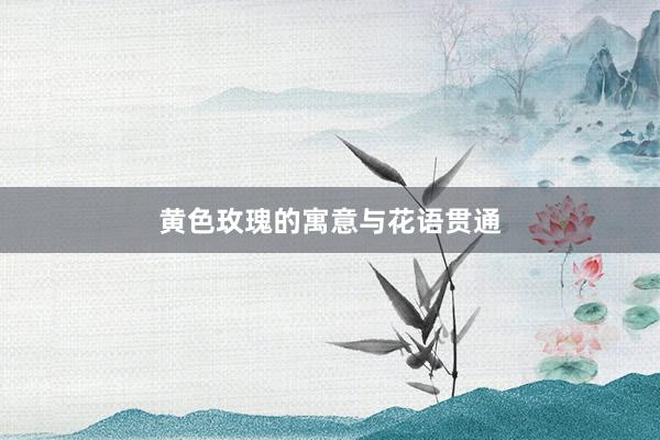 黄色玫瑰的寓意与花语贯通